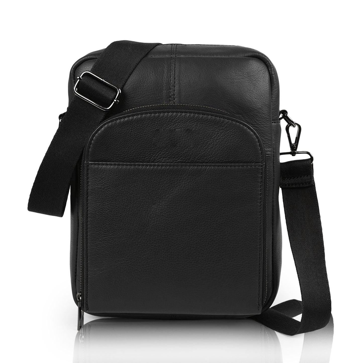 men's black leather bag