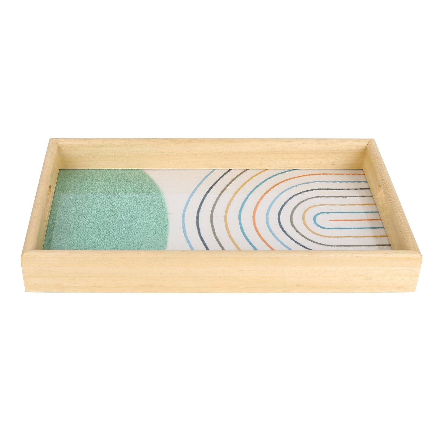 Rainbow Curve with Mint Semi - Circle – Boho - minimalist chic (30x15cm) - HomeDukaan