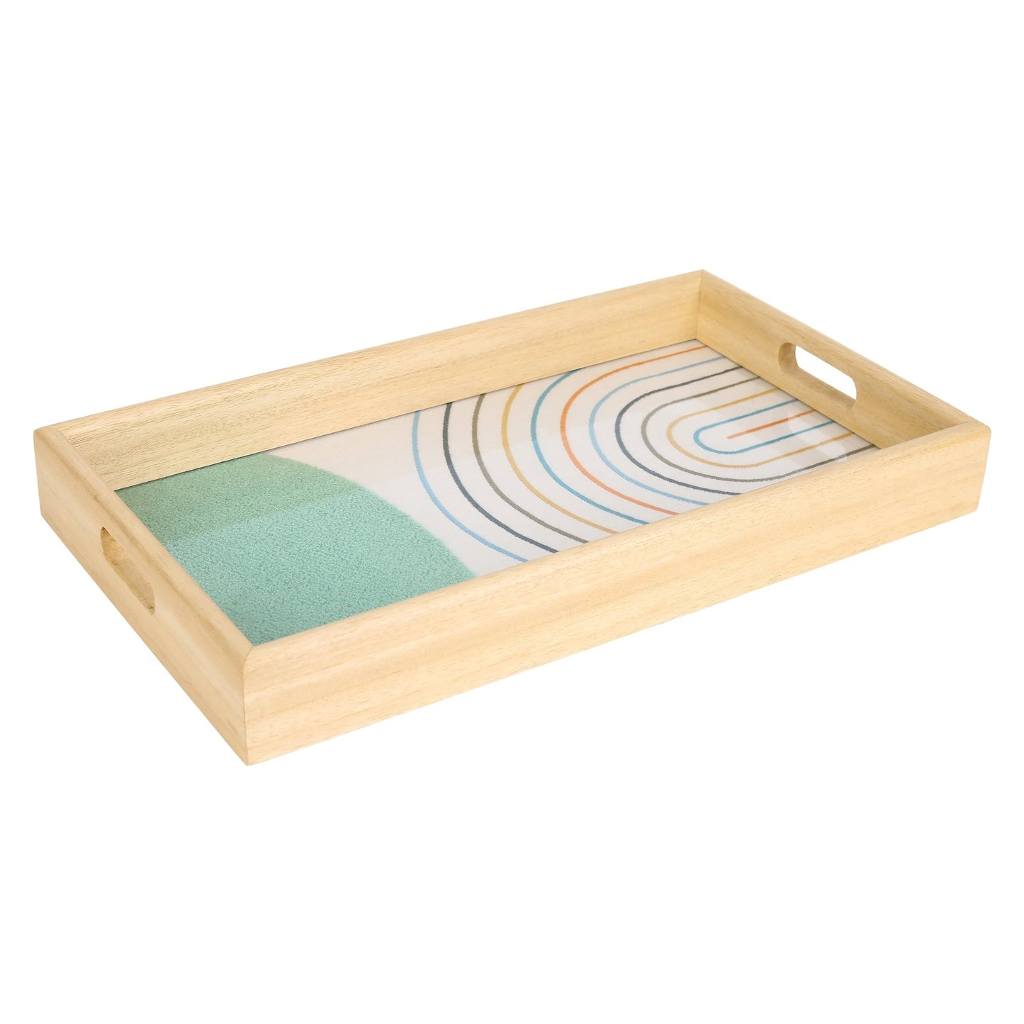 Rainbow Curve with Mint Semi - Circle – Boho - minimalist chic (30x15cm) - HomeDukaan