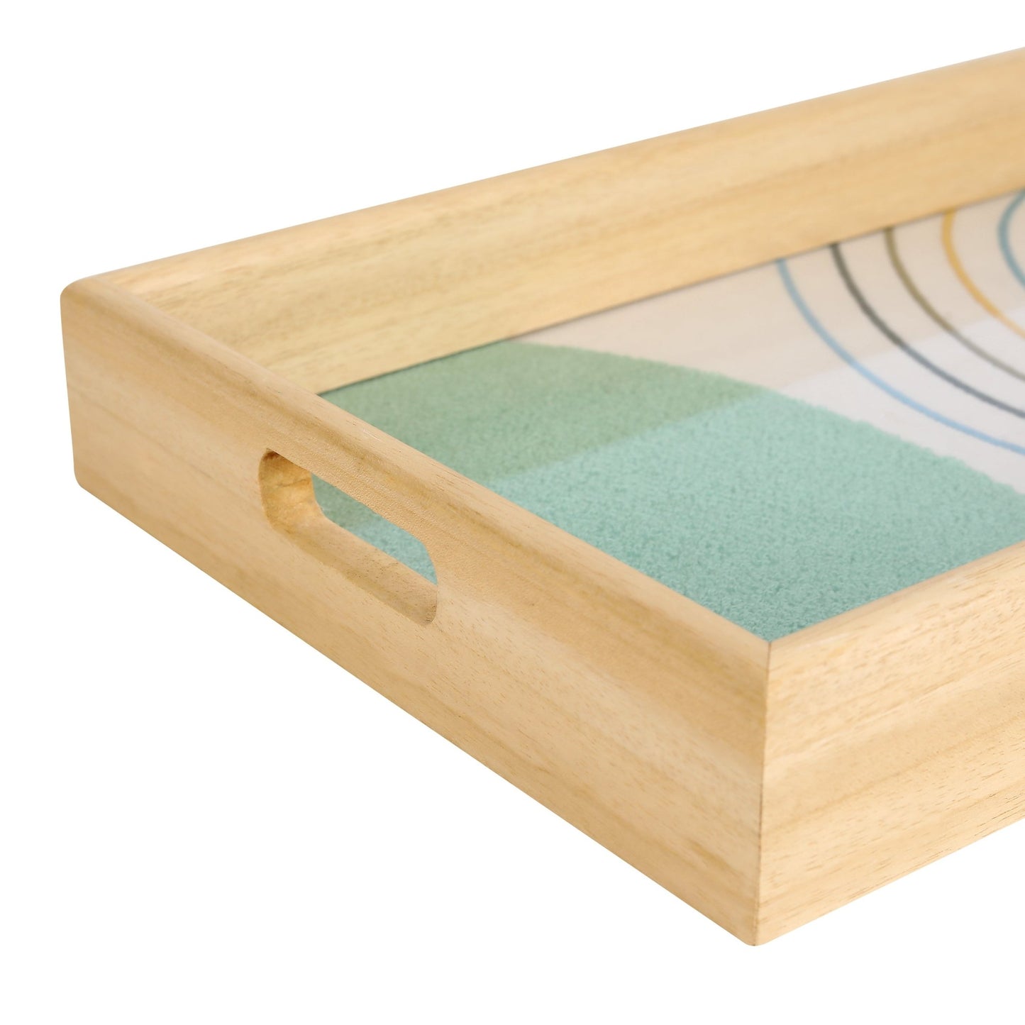 Rainbow Curve with Mint Semi - Circle – Boho - minimalist chic (30x15cm) - HomeDukaan