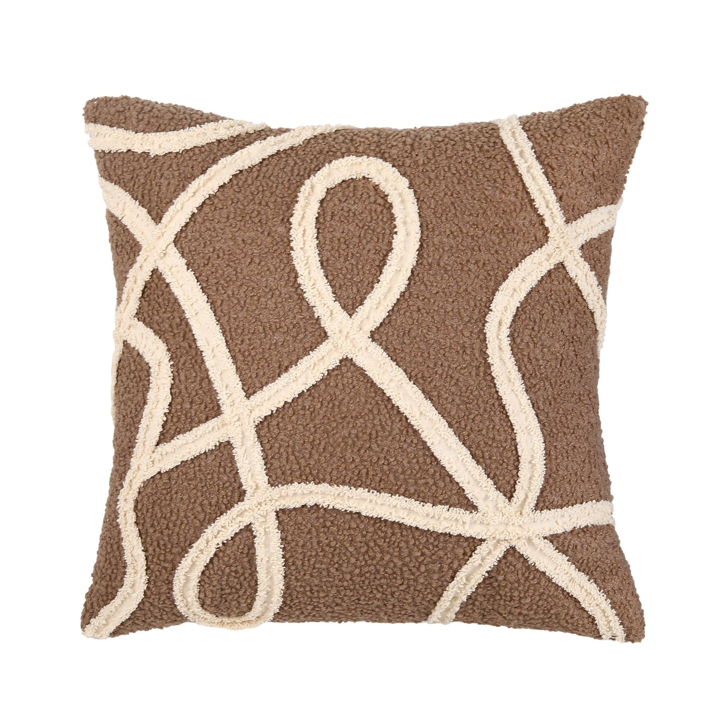 Brown Laced Cushion (45x45cm) - HomeDukaan
