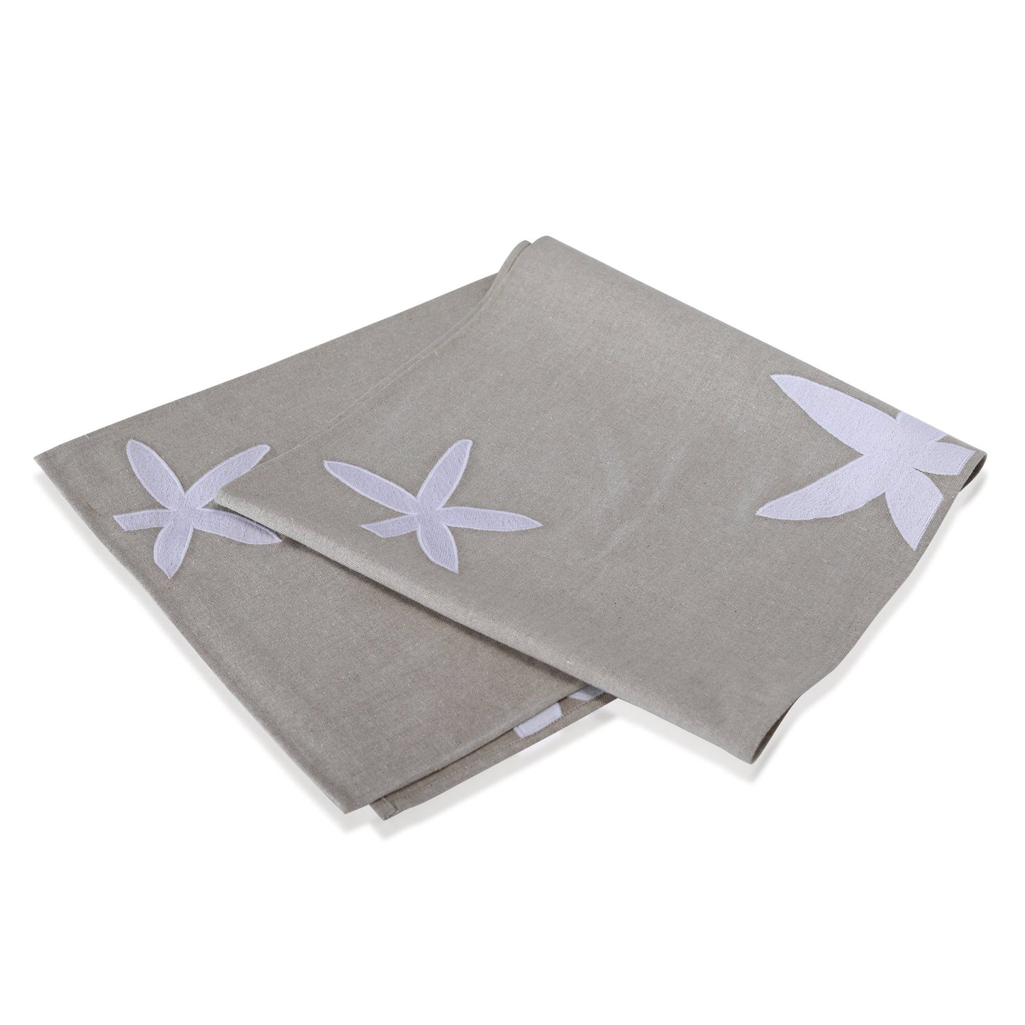 YOLEK table - runner white/nuetral - taupe 35x170cm (14x67") - HomeDukaan