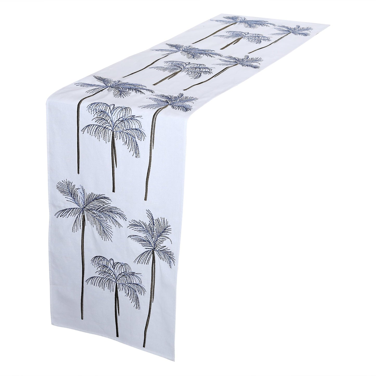PALAMOS table - runner neon blue/white 35x170cm (14x67") - HomeDukaan