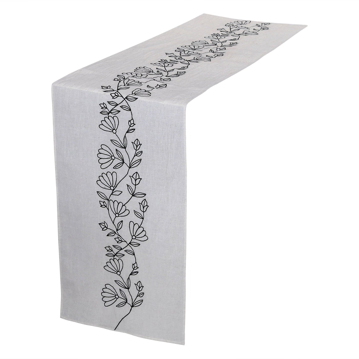 MEDELLIN table - runner black/white 35x170cm (14x67") - HomeDukaan