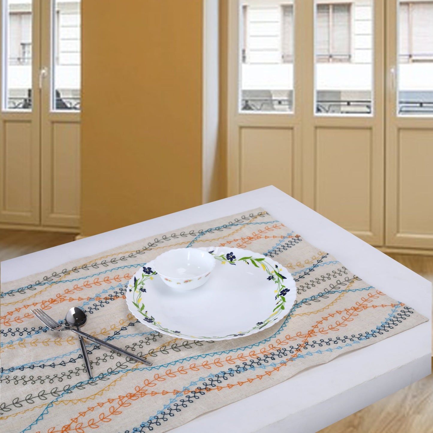 PALM table - runner multicolor/natural 35x170cm (14x67") - HomeDukaan