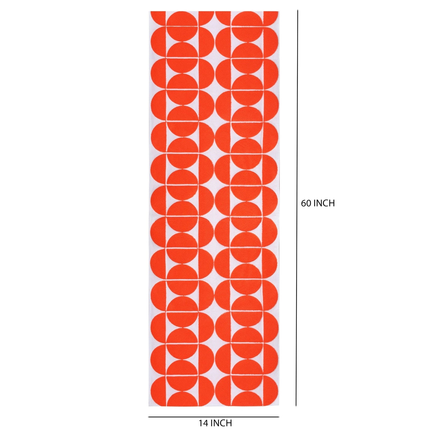 FÄRGKRETS table - runner, orange/white, 35x170cm (14x67") - HomeDukaan