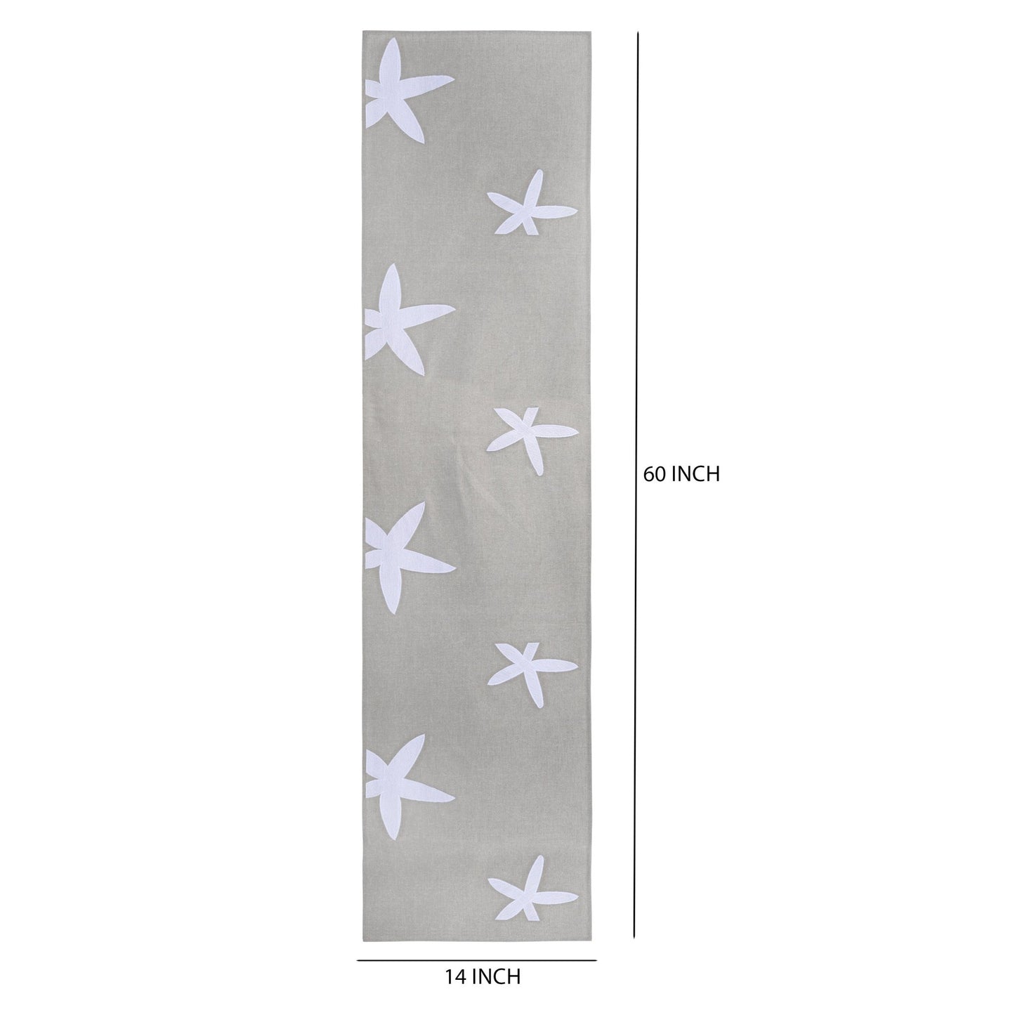 YOLEK table - runner white/nuetral - taupe 35x170cm (14x67") - HomeDukaan