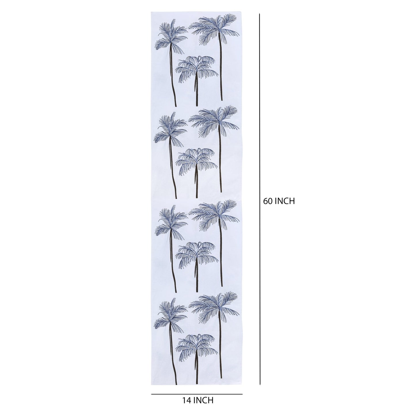 PALAMOS table - runner neon blue/white 35x170cm (14x67") - HomeDukaan