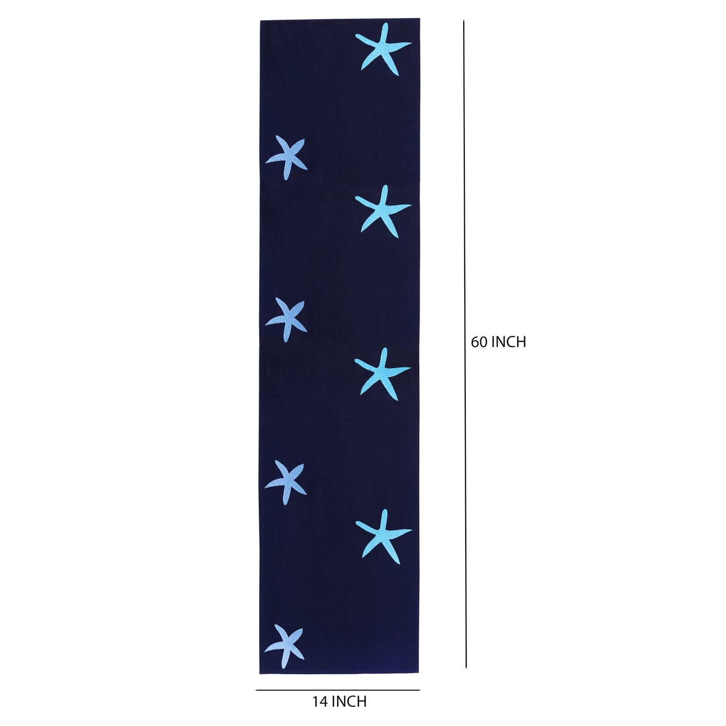 SACRAMENTO table - runner light blue/navy 35x170cm (14x67") - HomeDukaan