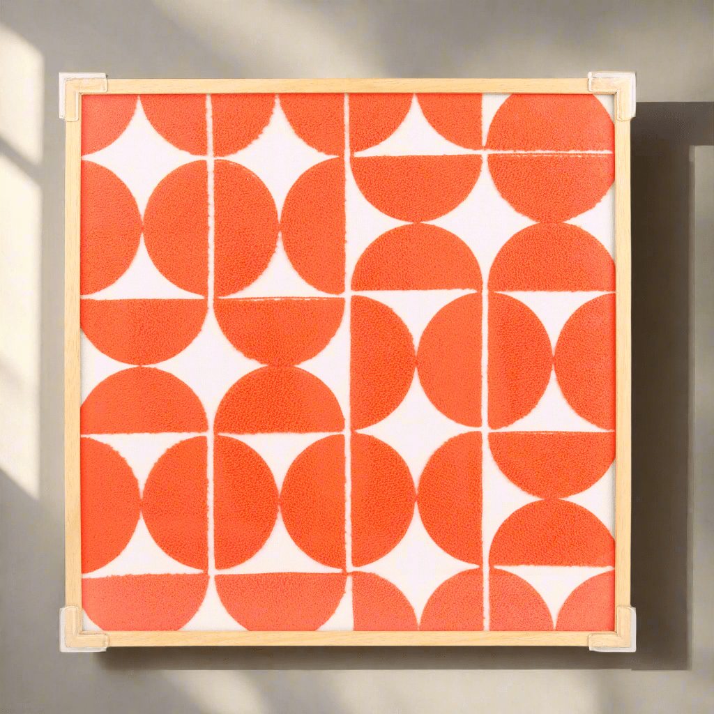 Bold Geometry Wall Art – Modern Orange Circle Design (50x50cm)(2kgs) - HomeDukaan