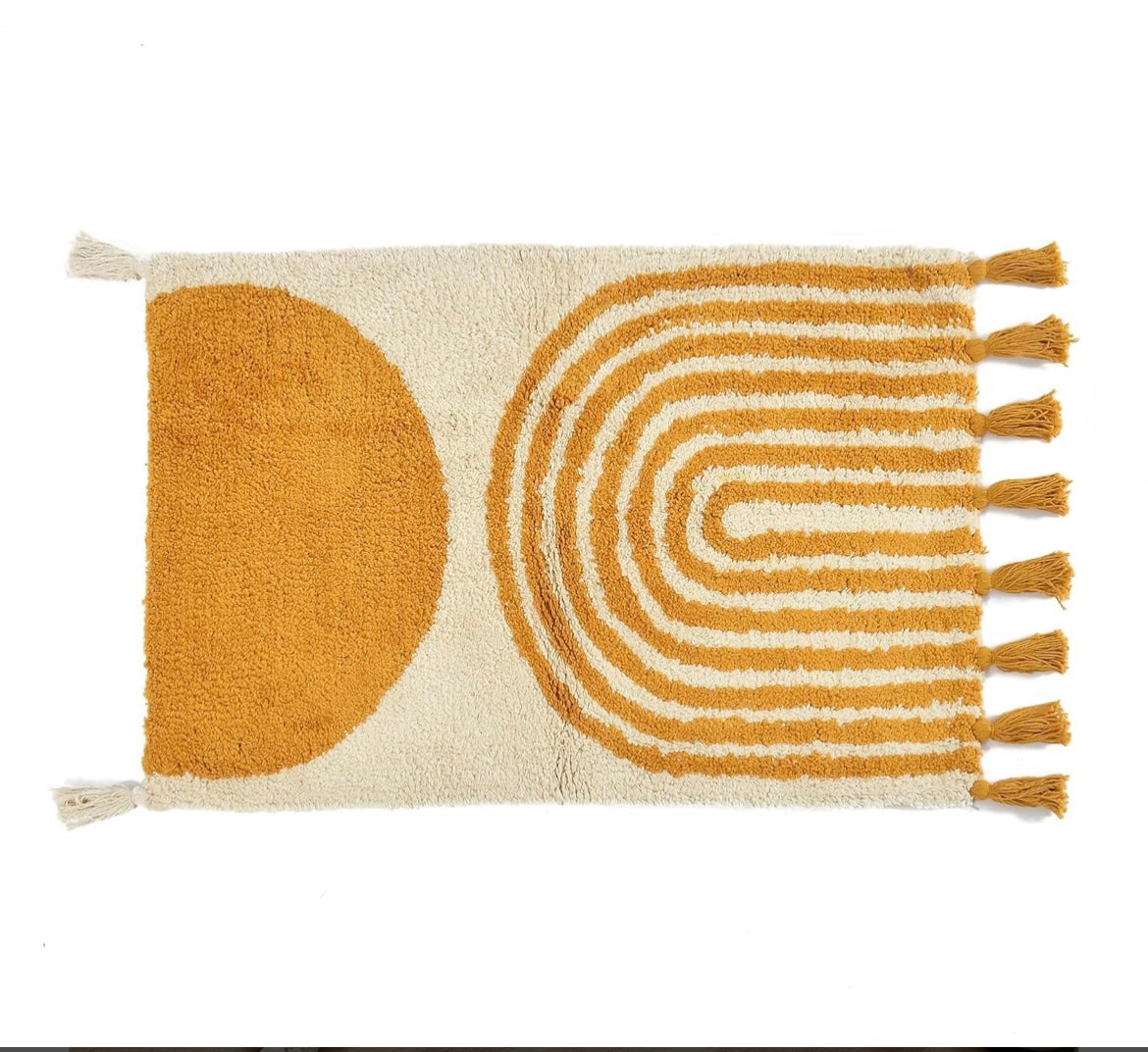 Rising sun floor mat