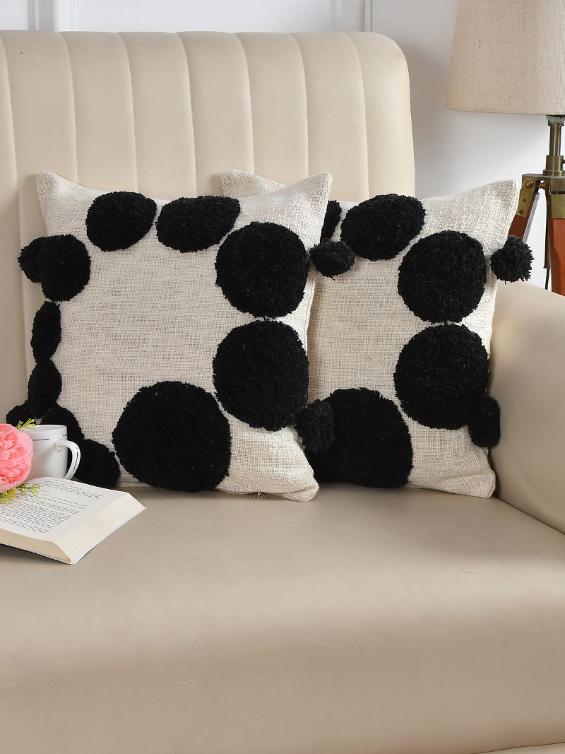 black circle cushion cover - HomeDukaan