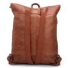 unisex brown leather bagpack