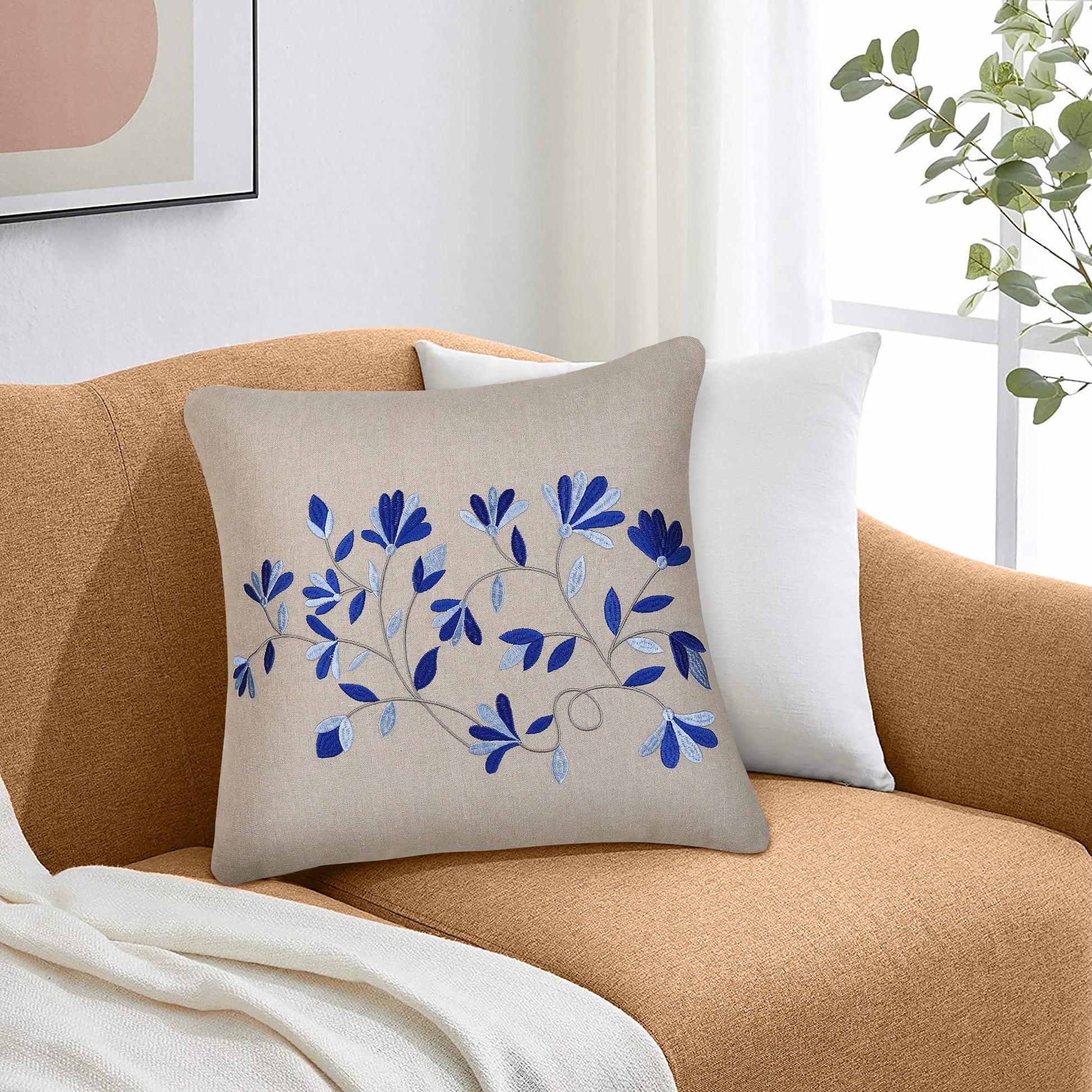 Blue gemstone cushion (45x45cmj) - HomeDukaan