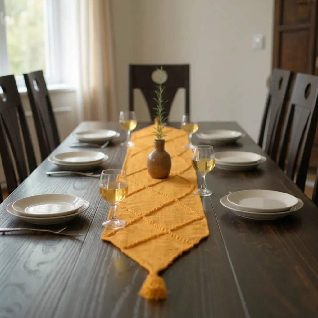Orange table runner - HomeDukaan
