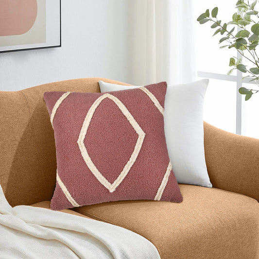 Pink laced cushion (45x45cm) - HomeDukaan