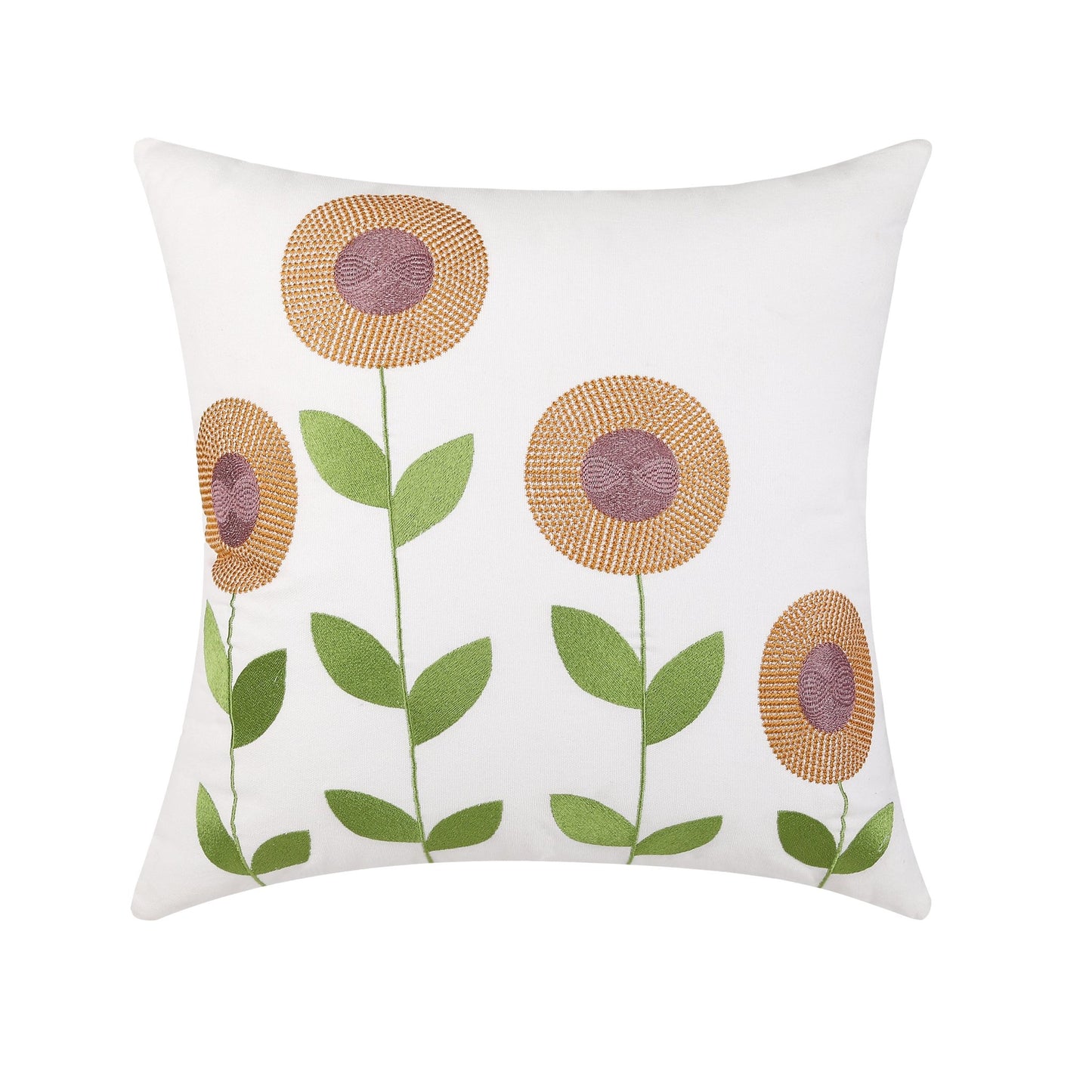White sunflower cushion (45x45cm) - HomeDukaan