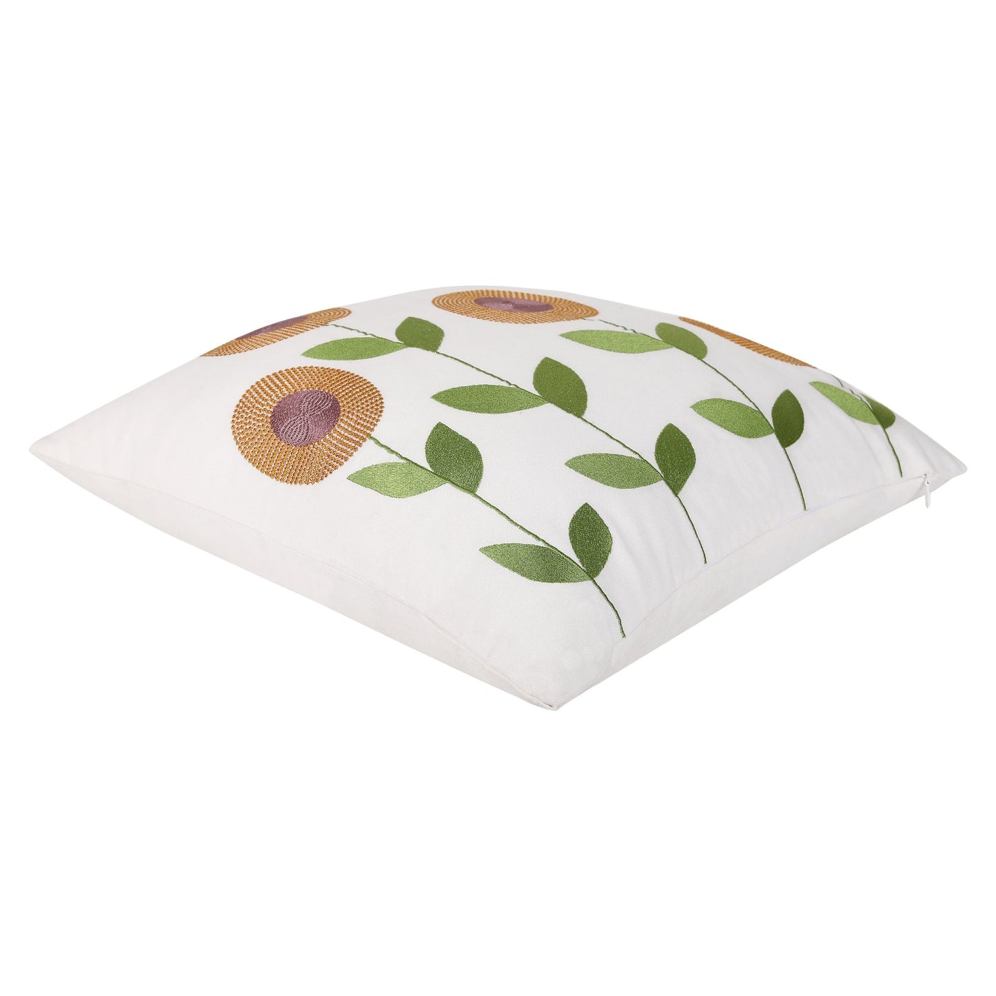 White sunflower cushion (45x45cm) - HomeDukaan