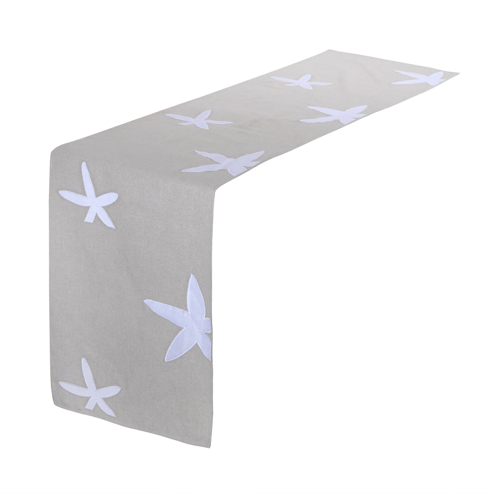 YOLEK table - runner white/nuetral - taupe 35x170cm (14x67") - HomeDukaan