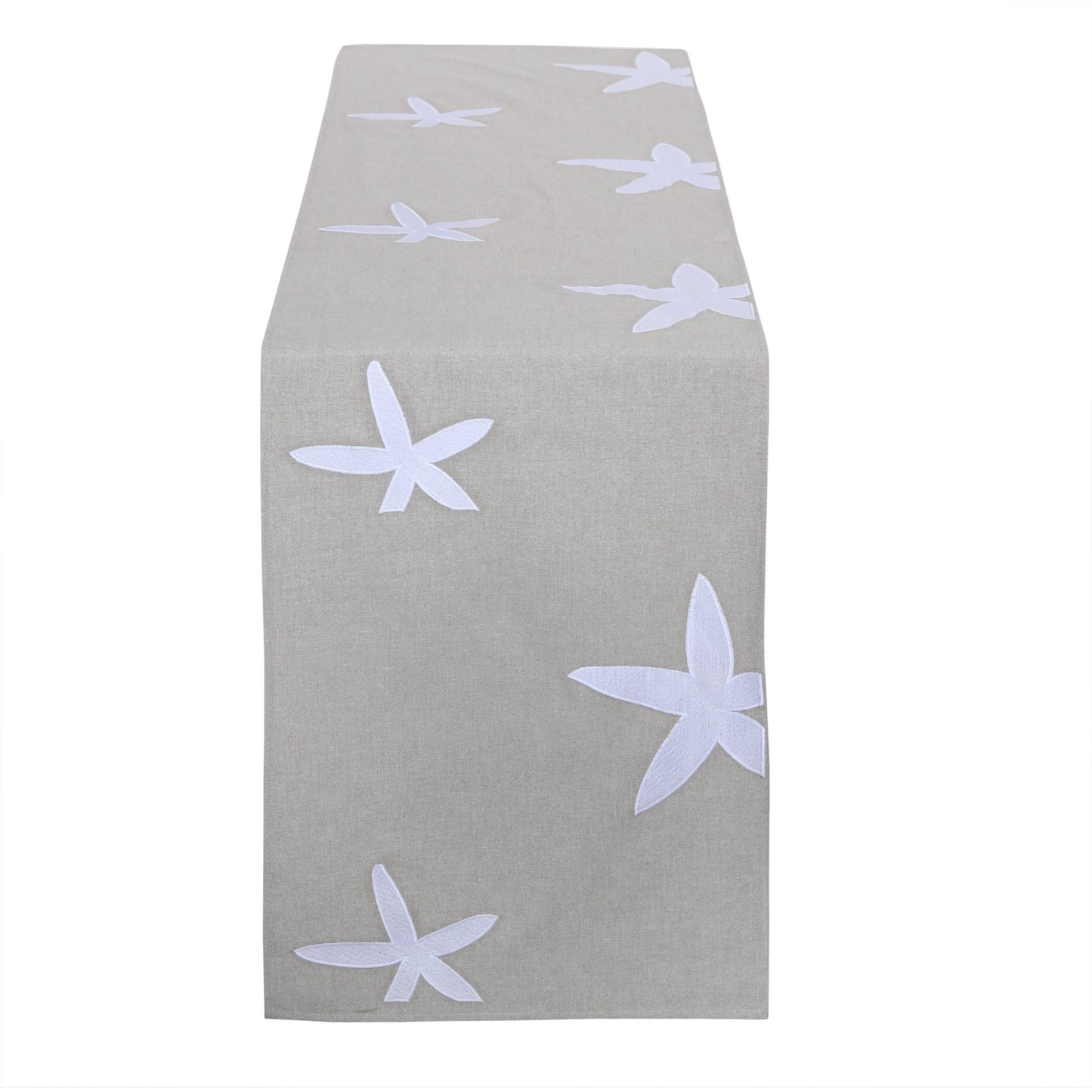 YOLEK table - runner white/nuetral - taupe 35x170cm (14x67") - HomeDukaan