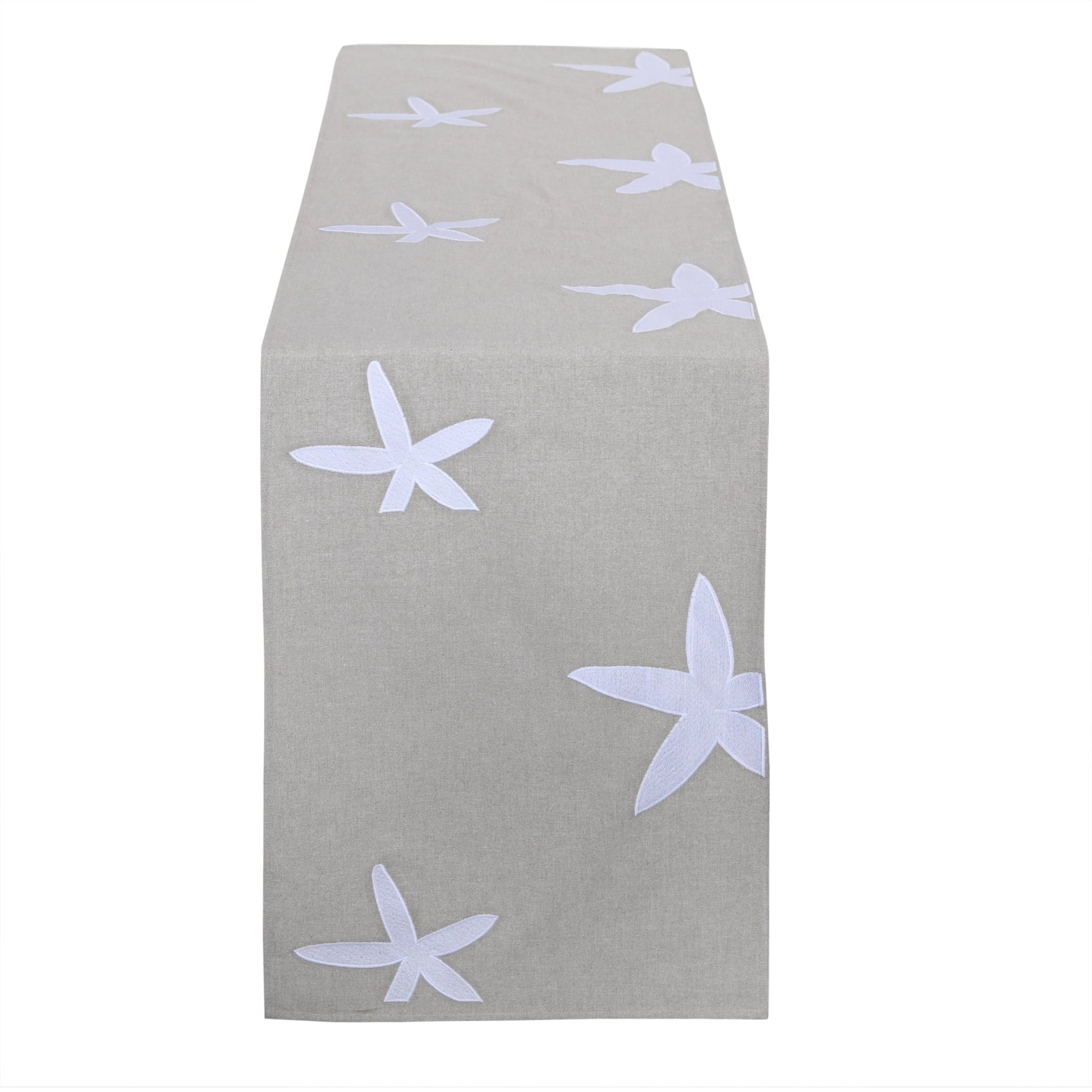YOLEK table - runner white/nuetral - taupe 35x170cm (14x67") - HomeDukaan