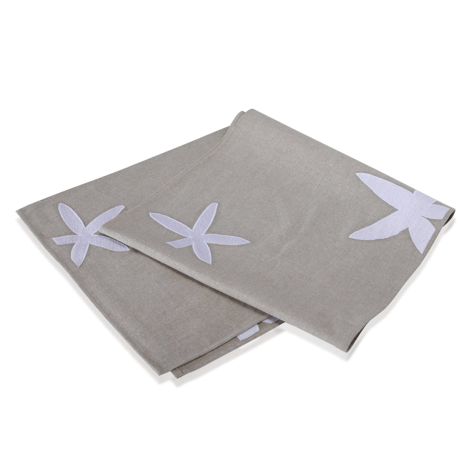 YOLEK table - runner white/nuetral - taupe 35x170cm (14x67") - HomeDukaan
