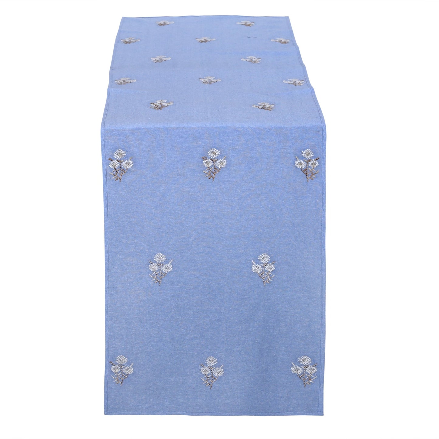 MIAMI table - runner hite - yellow/blue, 35x170cm (14x67") - HomeDukaan