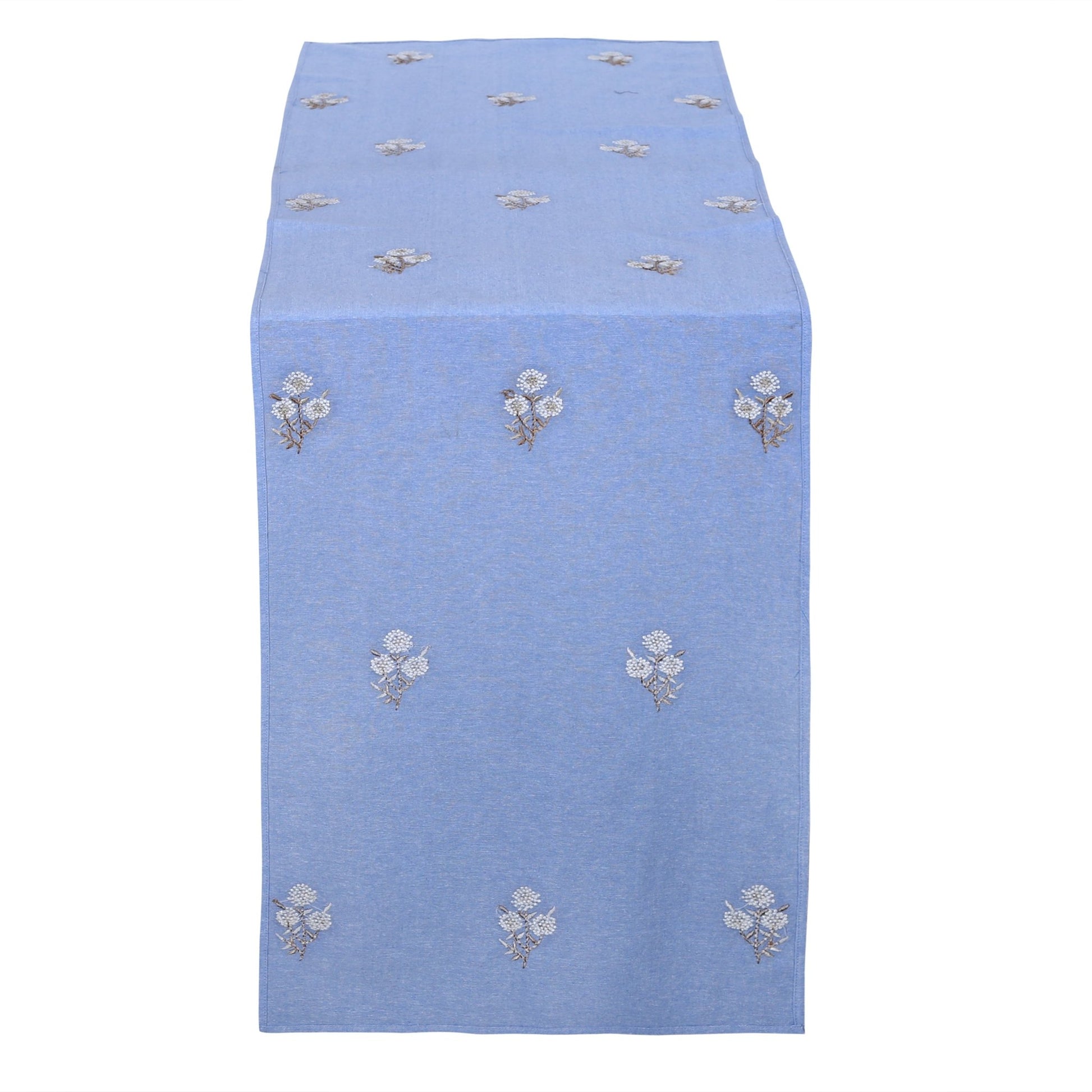 MIAMI table - runner hite - yellow/blue, 35x170cm (14x67") - HomeDukaan