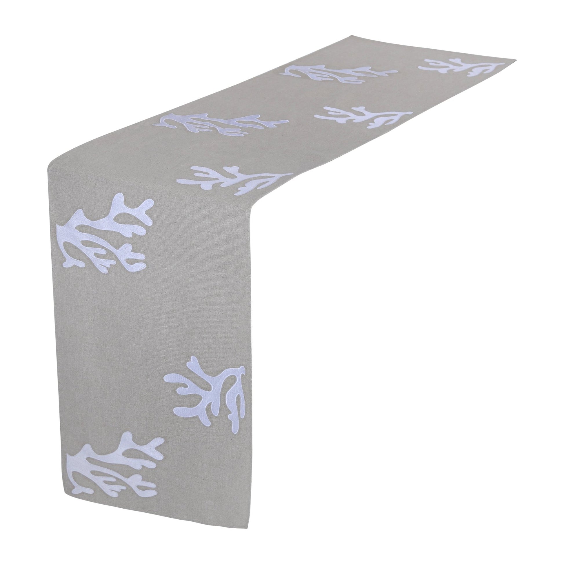 COSTABRAVA table - runner white/natural, 35x170cm (14x67") - HomeDukaan
