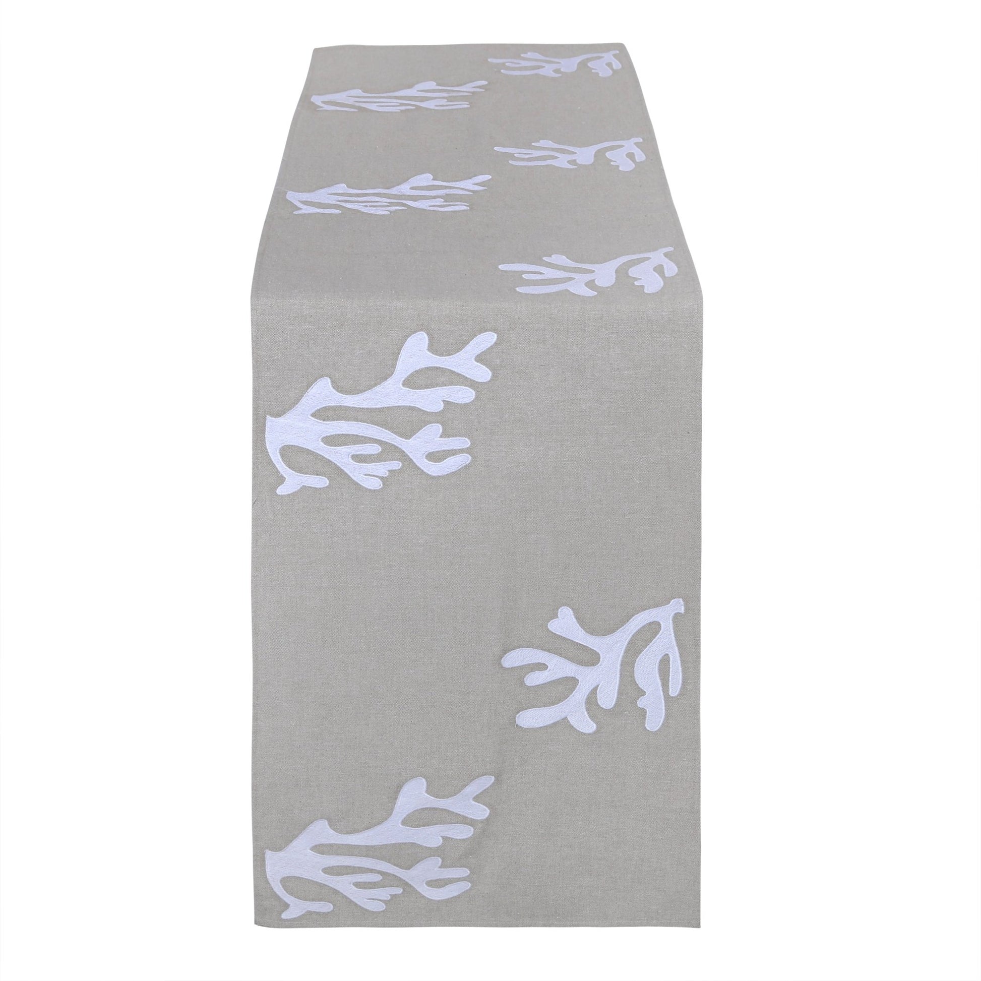 COSTABRAVA table - runner white/natural, 35x170cm (14x67") - HomeDukaan