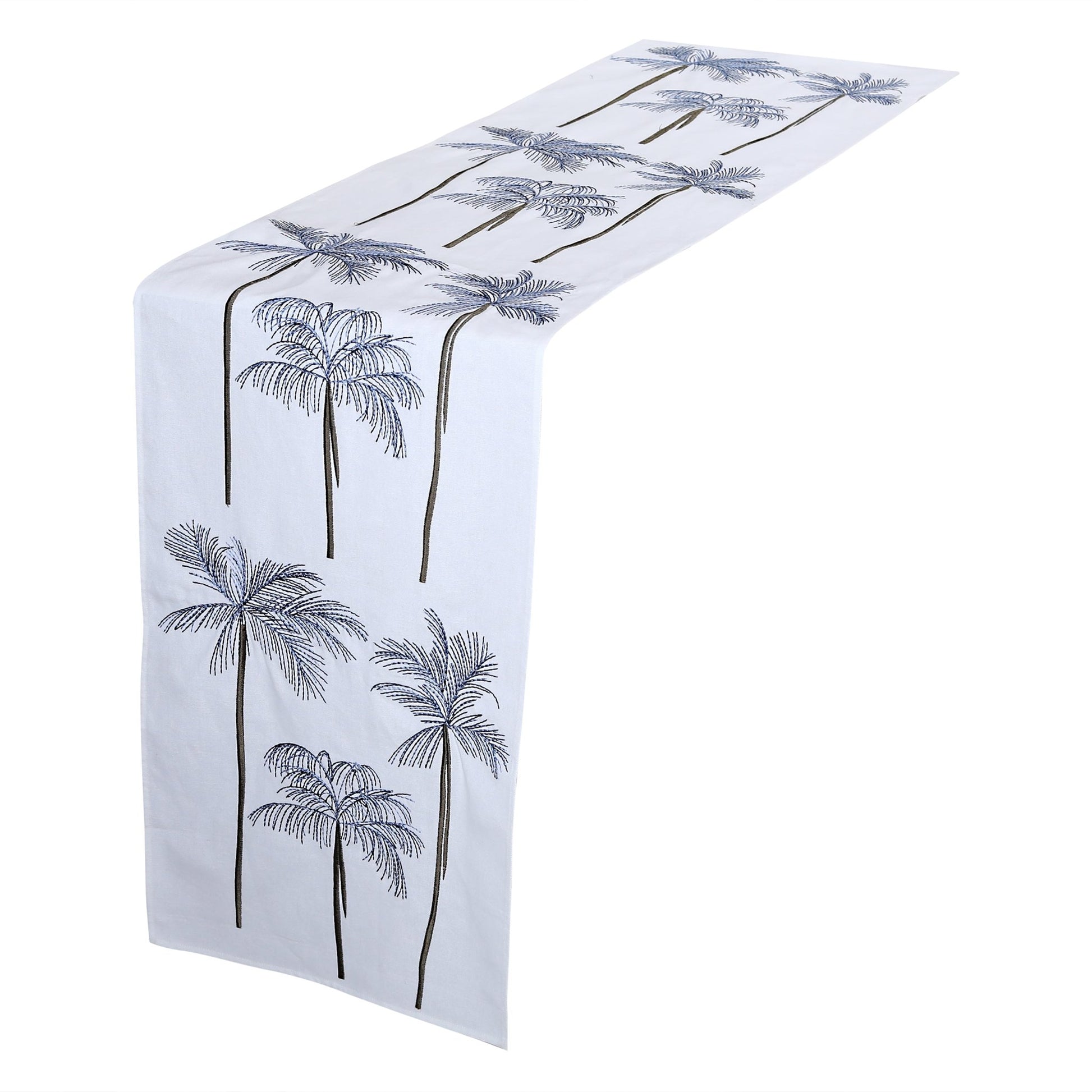 PALAMOS table - runner neon blue/white 35x170cm (14x67") - HomeDukaan