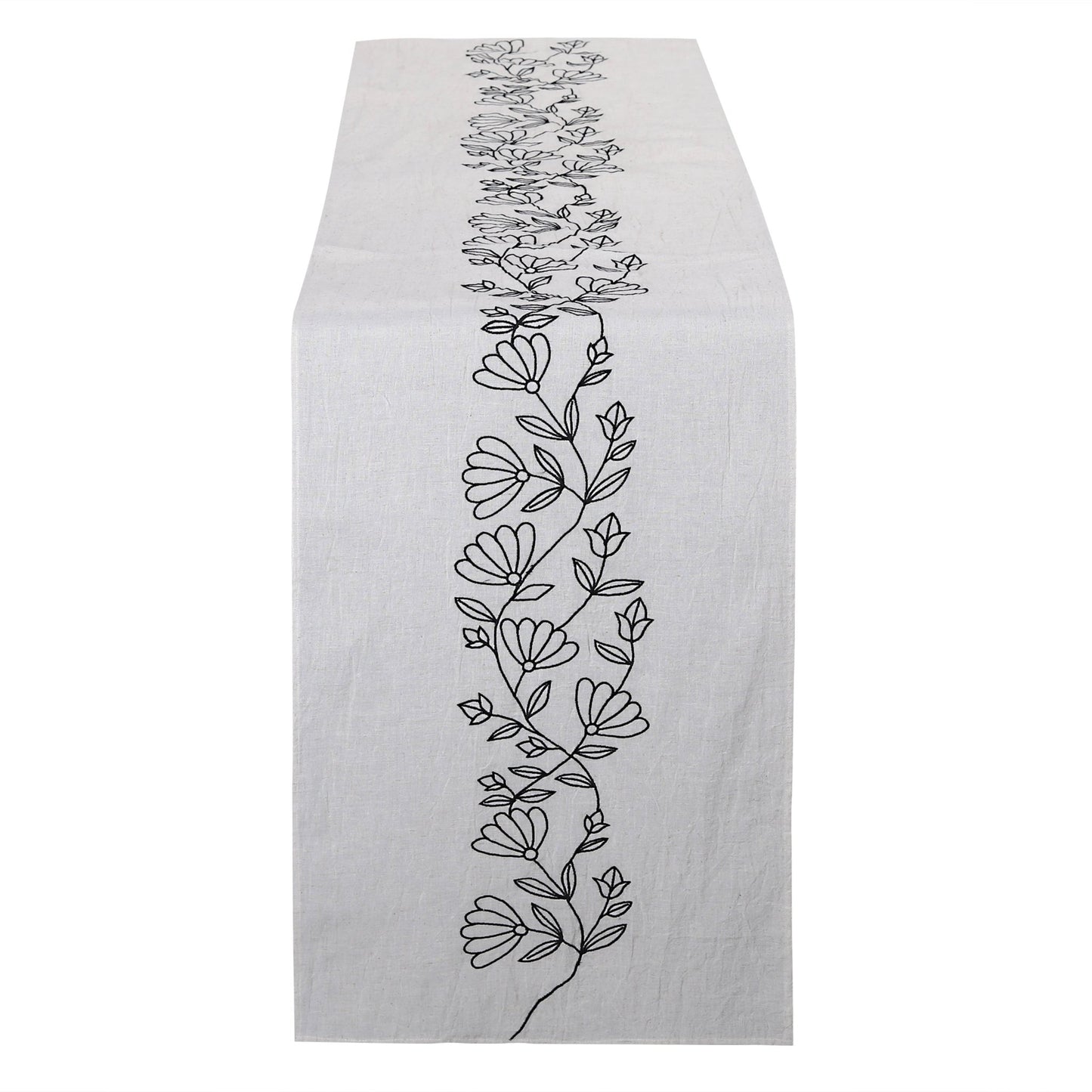 MEDELLIN table - runner black/white 35x170cm (14x67") - HomeDukaan