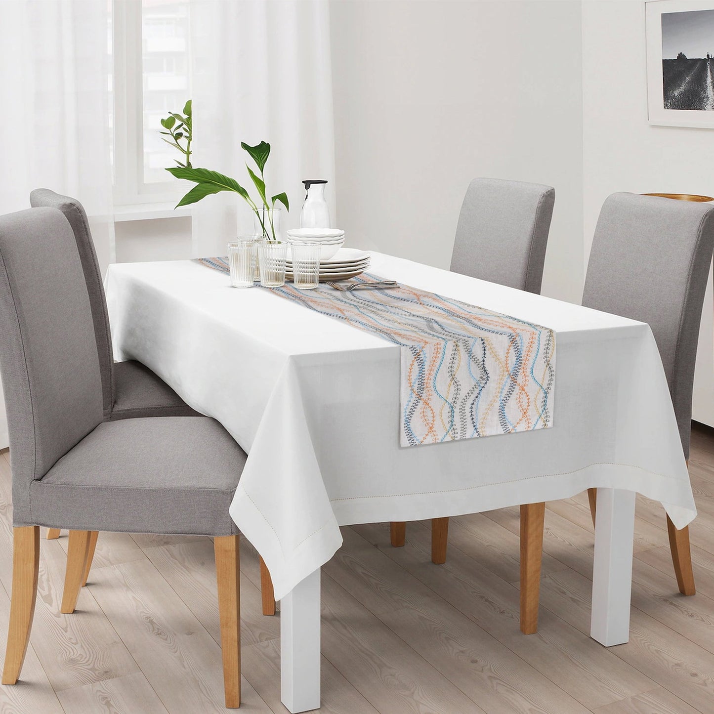 PALM table - runner multicolor/natural 35x170cm (14x67") - HomeDukaan
