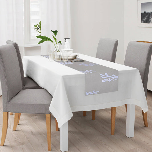 COSTABRAVA table - runner white/natural, 35x170cm (14x67") - HomeDukaan