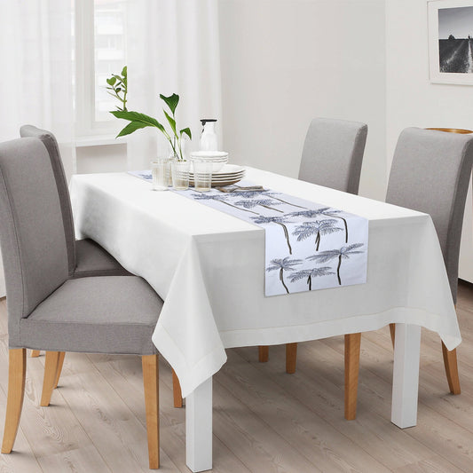 PALAMOS table - runner neon blue/white 35x170cm (14x67") - HomeDukaan