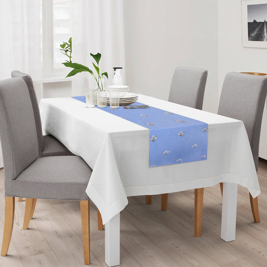 MIAMI table - runner hite - yellow/blue, 35x170cm (14x67") - HomeDukaan