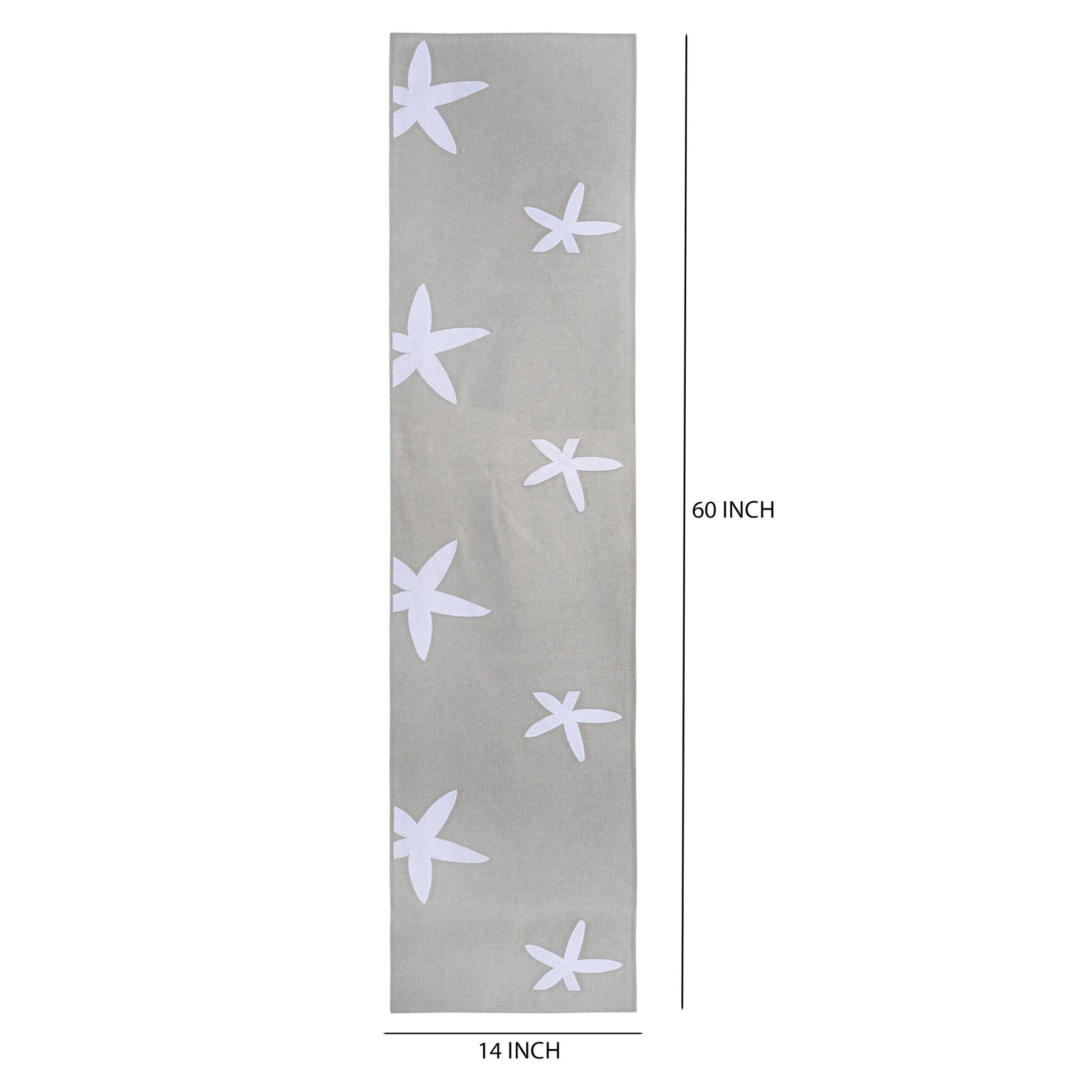 YOLEK table - runner white/nuetral - taupe 35x170cm (14x67") - HomeDukaan
