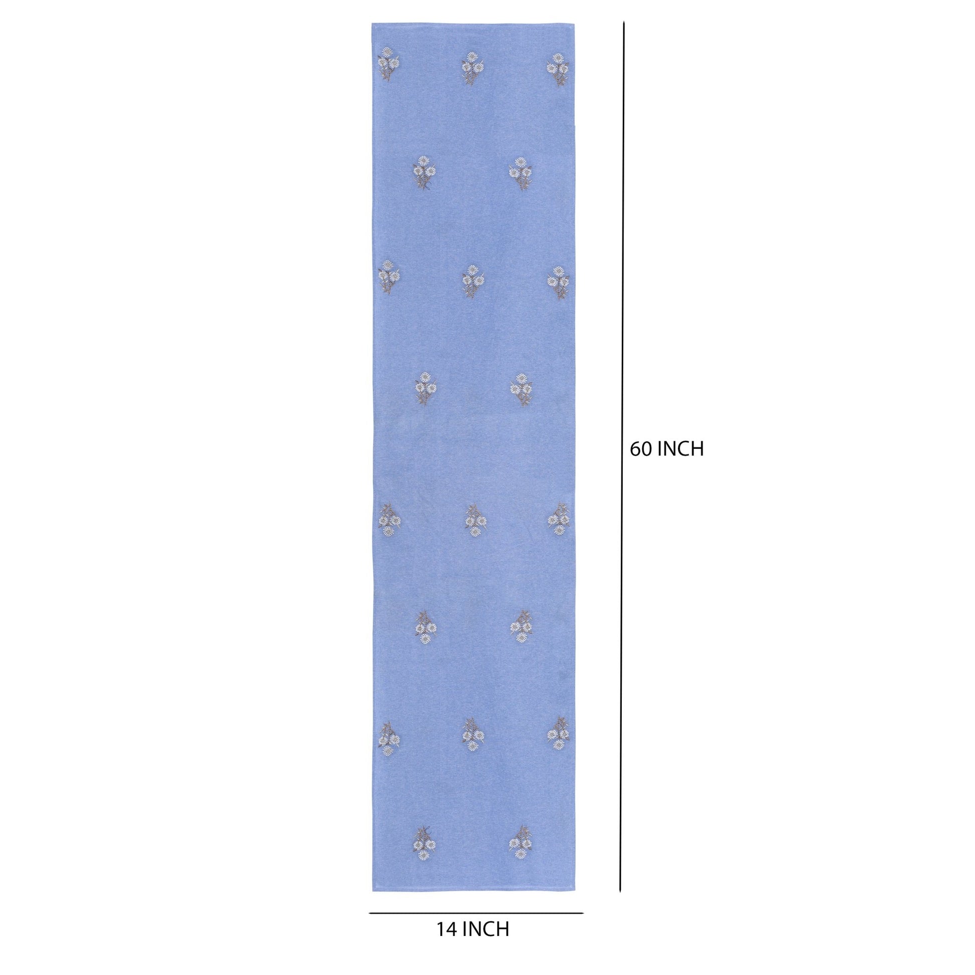 MIAMI table - runner hite - yellow/blue, 35x170cm (14x67") - HomeDukaan