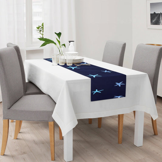 SACRAMENTO table - runner light blue/navy 35x170cm (14x67") - HomeDukaan