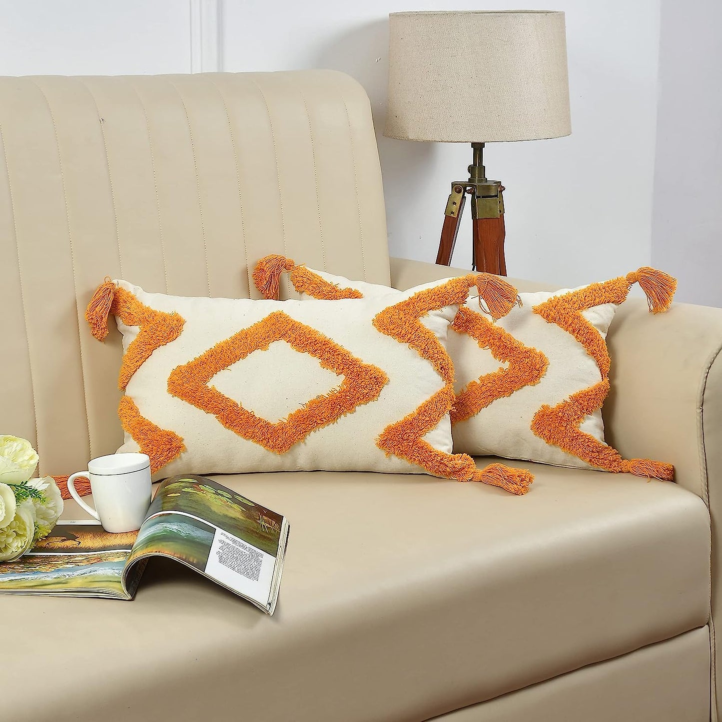 New Yellow Diamond oblong Cushion cover