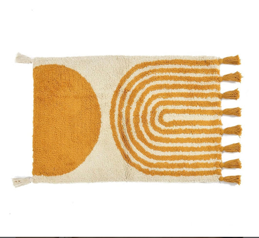 Rising sun floor mat
