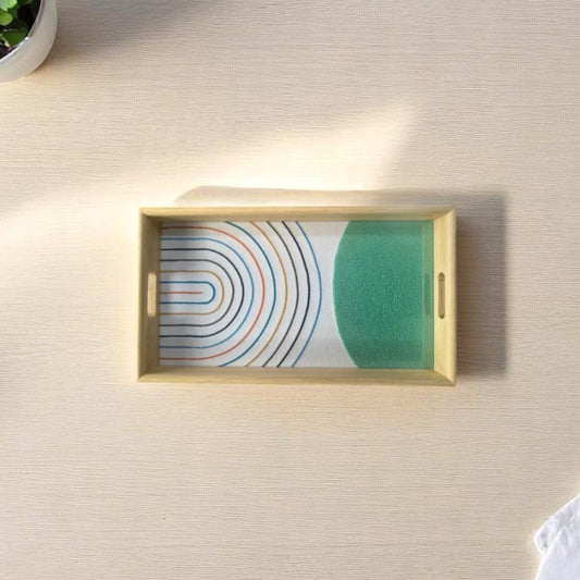 Rainbow Curve with Mint Semi - Circle – Boho - minimalist chic (30x15cm) - HomeDukaan