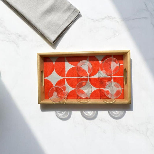 Bold Geometric Orange Circles - modern & vibrant (30x15cm) - HomeDukaan