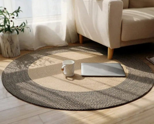 JUTE ROUND RUG CARPET - HomeDukaan