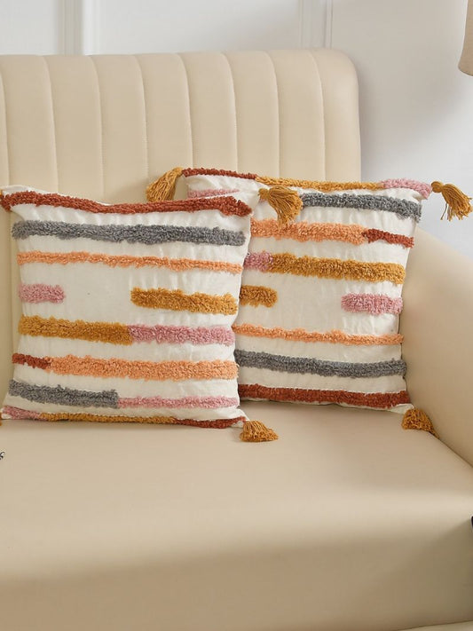 rainbow lines cushion cover