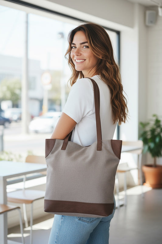 Canvas + Leather tote bag